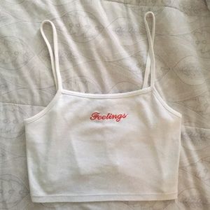 forever 21 feelings crop tank